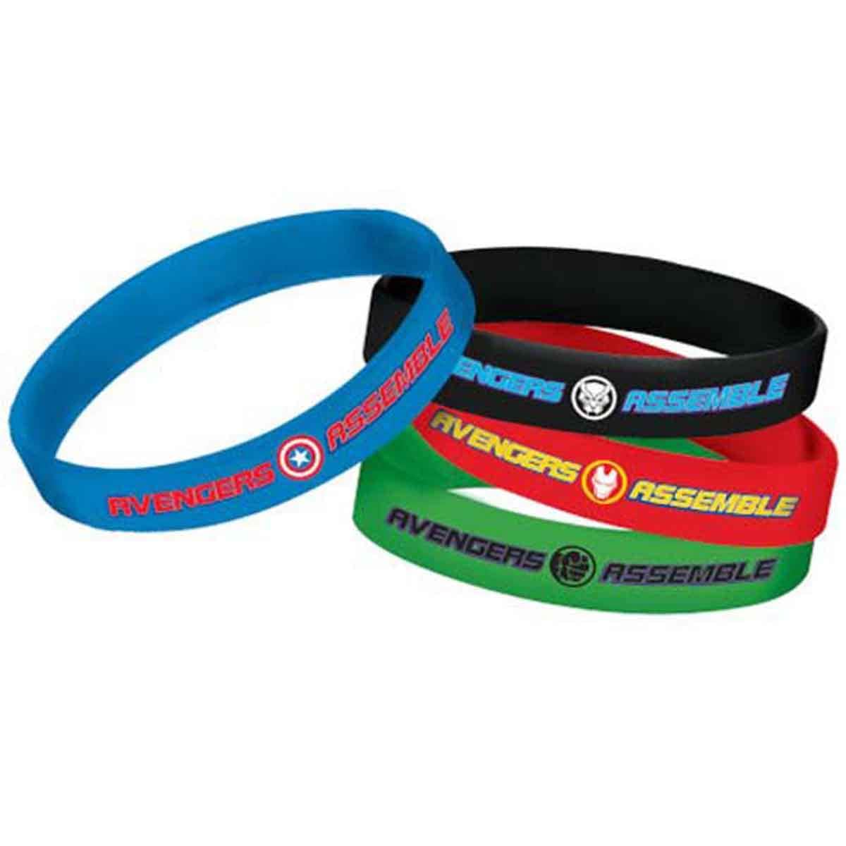 Marvel Avengers 4-Piece Power Unite Rubber Bracelet Value Pack