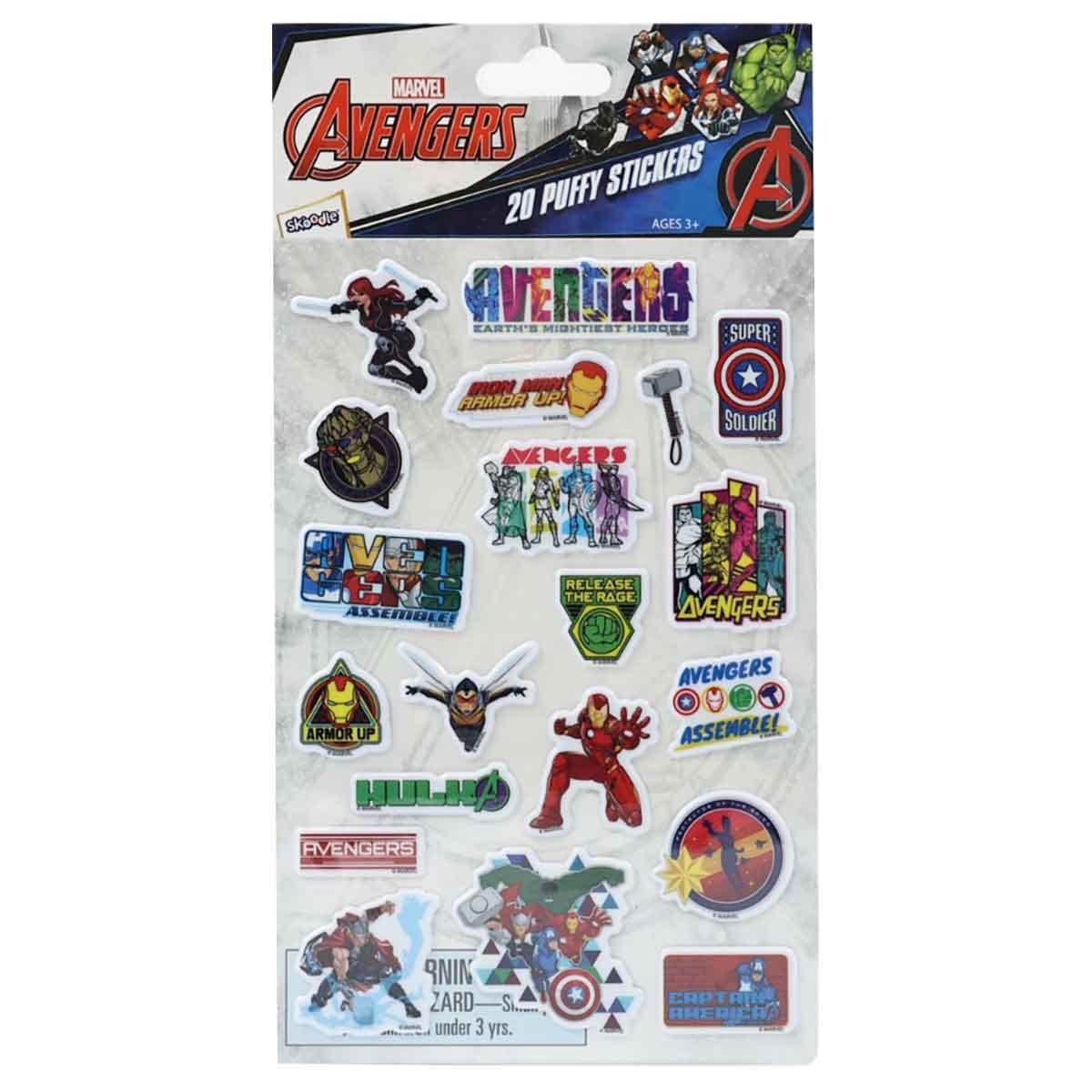 Marvel Avengers 20 Puffy Stickers Unisex, 3-4 Years