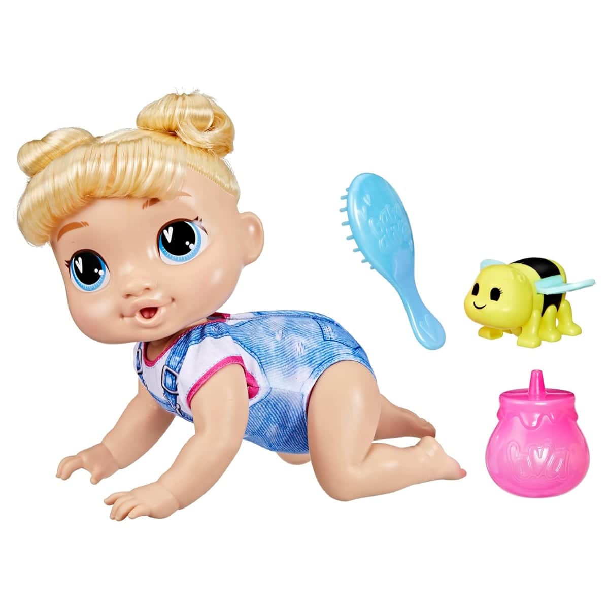 Baby Alive 10.75″ Crawl 'n Play Harper Hugs Electronic Crawling Baby Doll Set Unisex, 3-4 Years