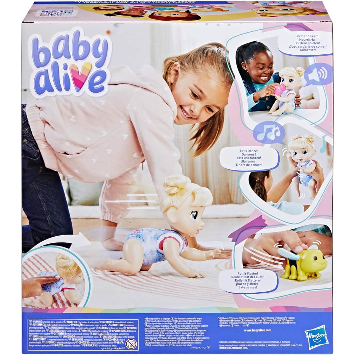 Baby Alive 10.75″ Crawl 'n Play Harper Hugs Electronic Crawling Baby Doll Set Unisex, 3-4 Years
