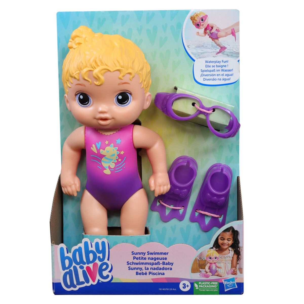 Baby Alive 10″ Sunny Swimmer Baby Doll Unisex, 3-4 Years