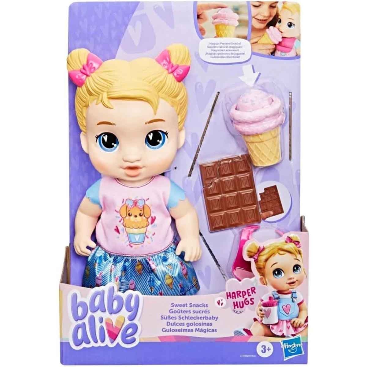 Baby Alive Sweet Snacks Blonde Harper Doll Unisex, 3-4 Years
