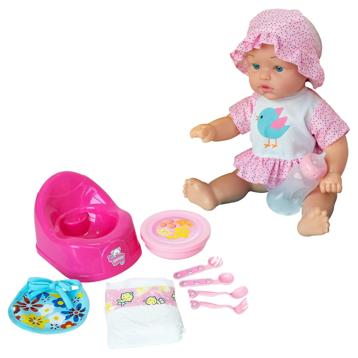 Baby Amoura 18" Drink N Wet Hayati Baby Doll Playset Girls, 3-4 Years