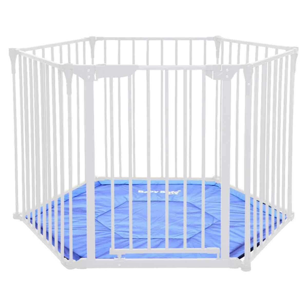 Baby Safe White Convertible Playpen with Mat
