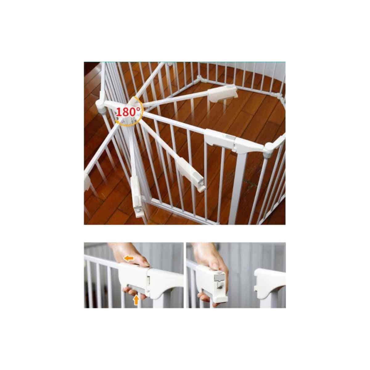 Baby Safe White Convertible Playpen with Mat