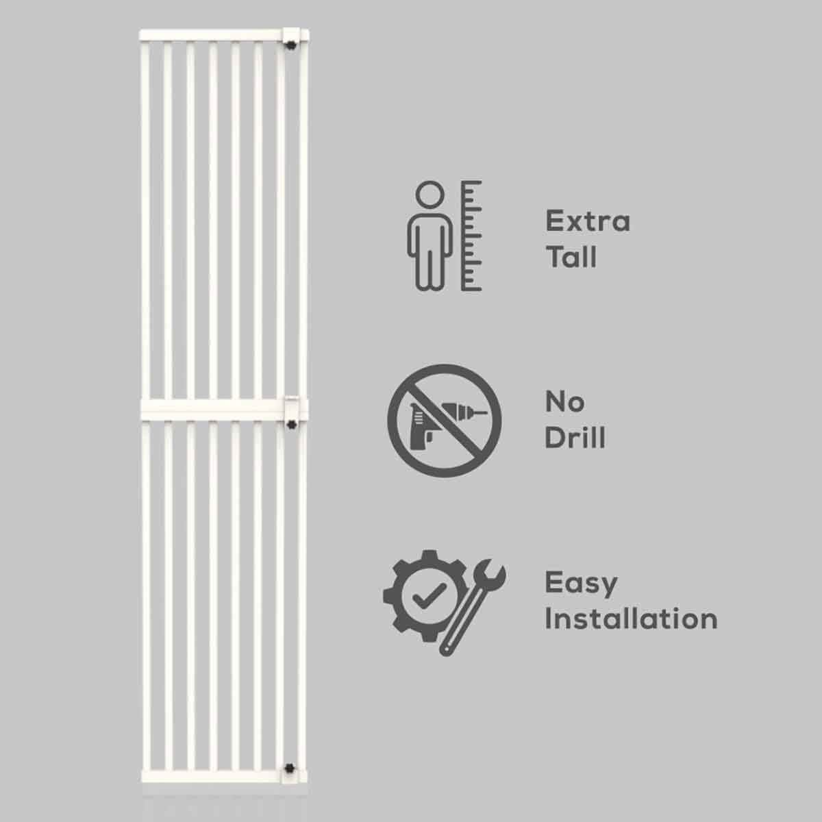 Baby Safe White Gate Extension for Tall Metal Safety Gate