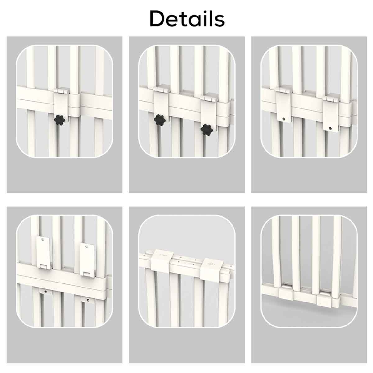 بيبي سيف تمديد بوابة أمان معدنية طويلة باللون الأبيض