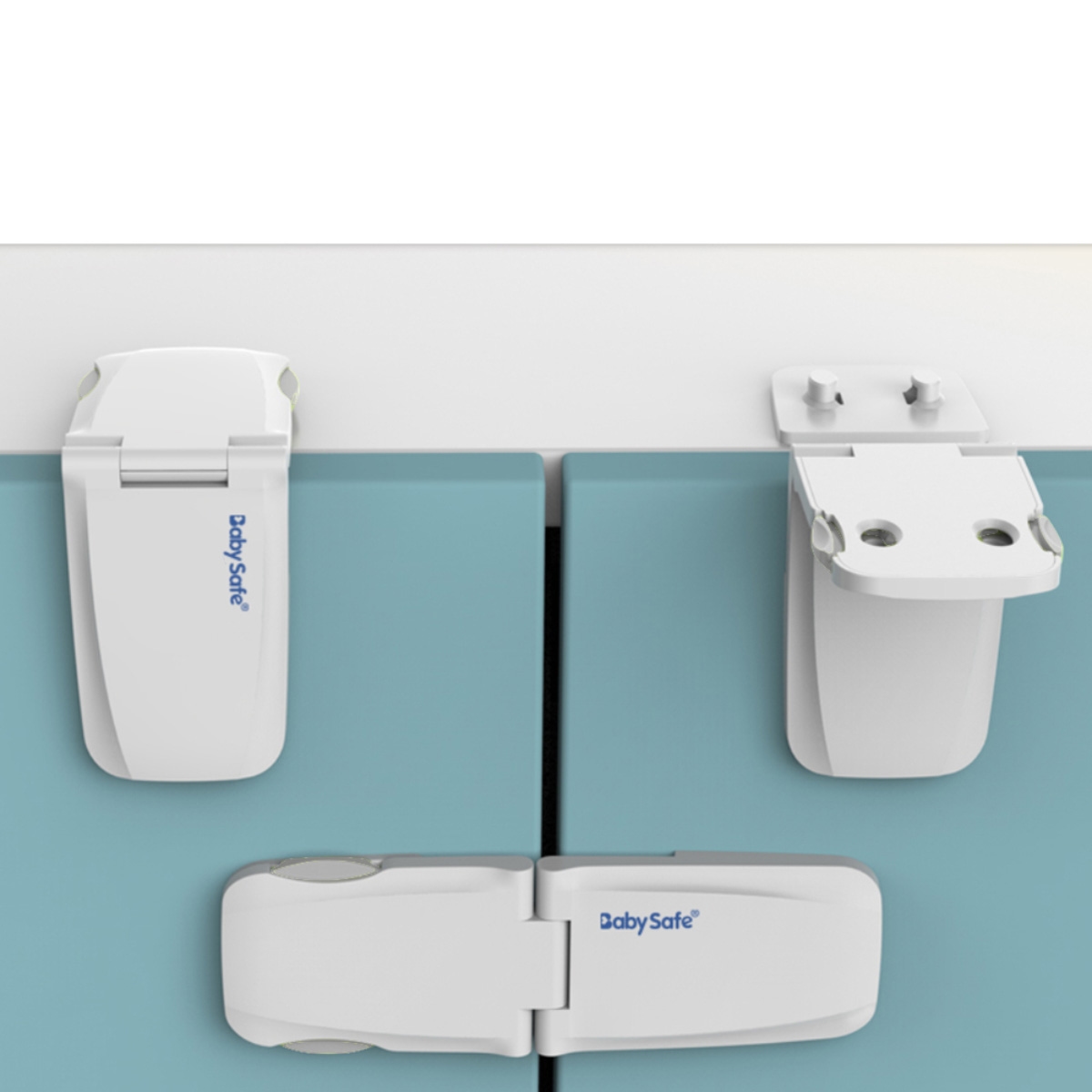 Baby Safe Grey Multipurpose 90° Cabinet Lock Toddler, 0-2 Years, Pack of 4