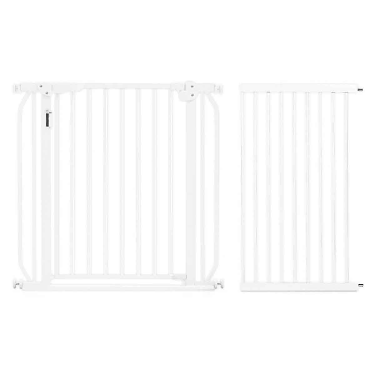 بيبي سيف بوابة أمان معدنية بإضاءة ليد مع مجموعة تمديد 45 سم للجنسين، 5-7 سنوات