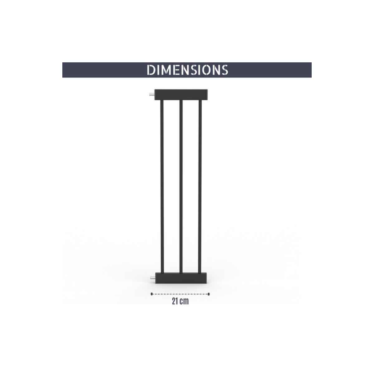 بيبي سيف بوابة أمان سوداء مع تمديد 21 سم