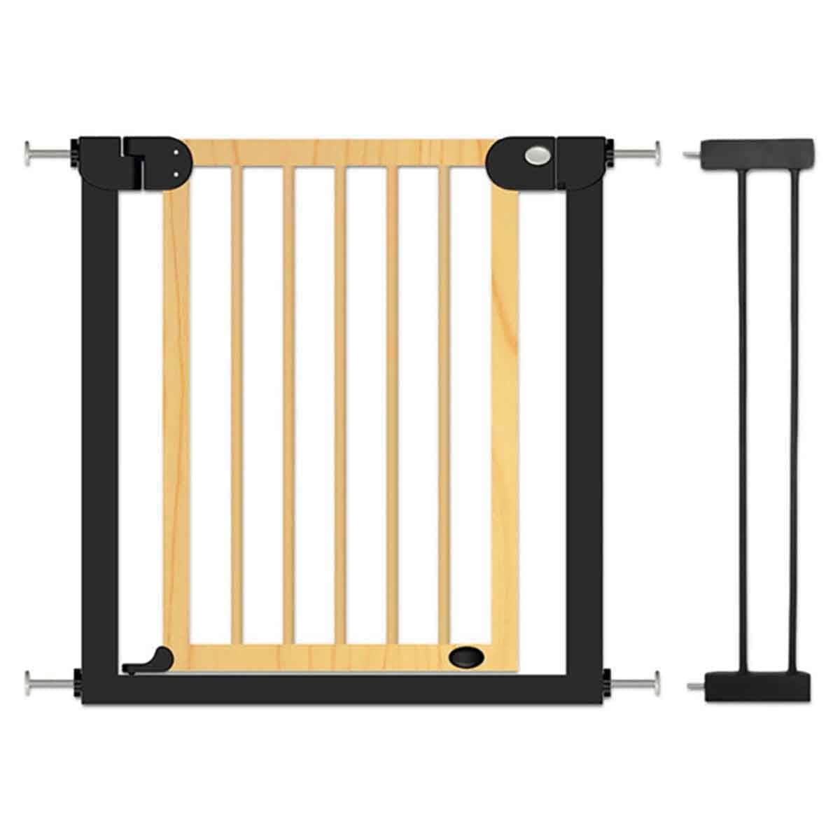 Baby Safe Wooden Safety Gate with 14cm Black Extension