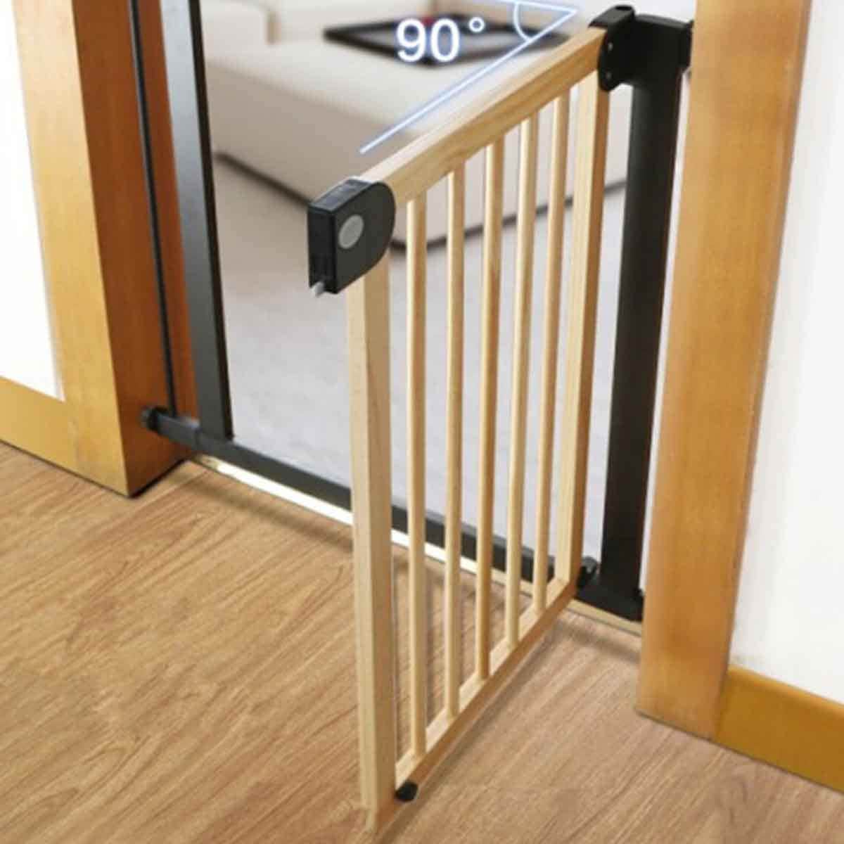 Baby Safe Wooden Safety Gate with 21cm Black Extension