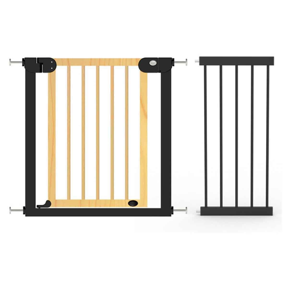 Baby Safe Wooden Safety Gate with 35cm Black Extension