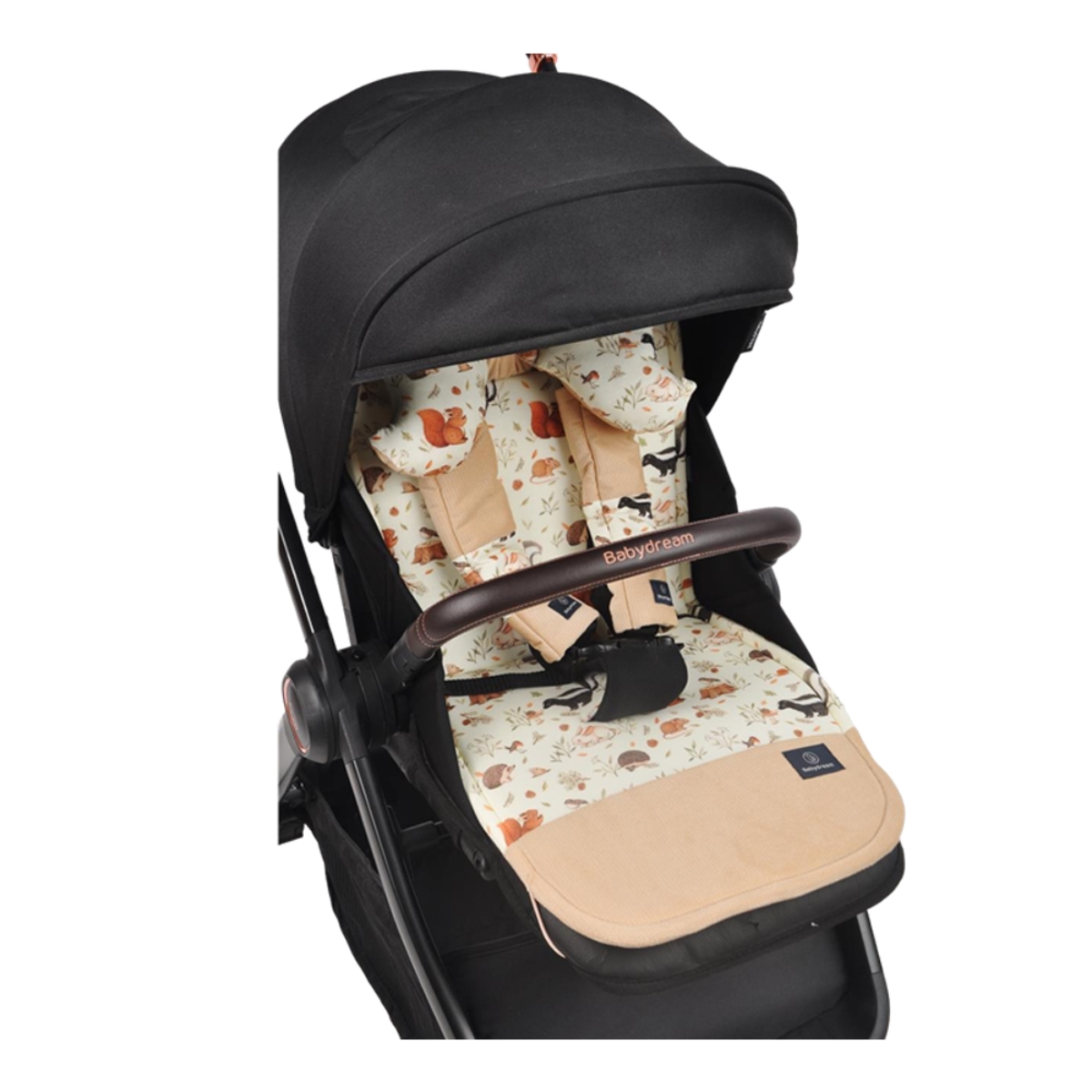 بيبي دريم وسادة عربة مزدوجة الجانبين بلون بيج للأطفال من عمر 0 إلى 2 سنة