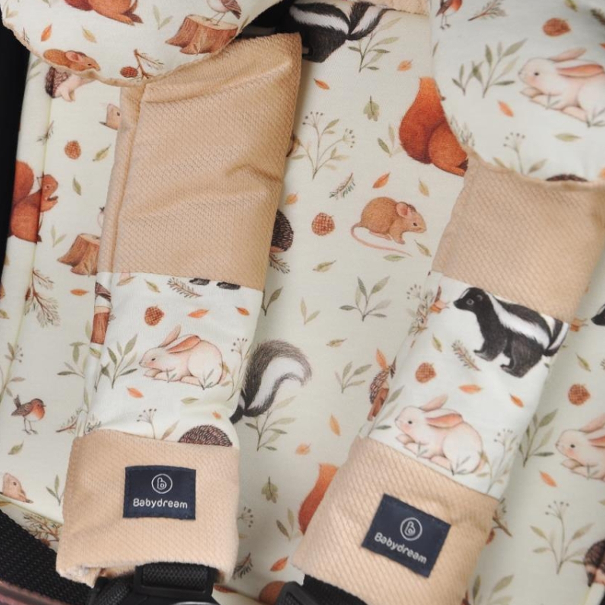 بيبي دريم وسادة عربة مزدوجة الجانبين بلون بيج للأطفال من عمر 0 إلى 2 سنة