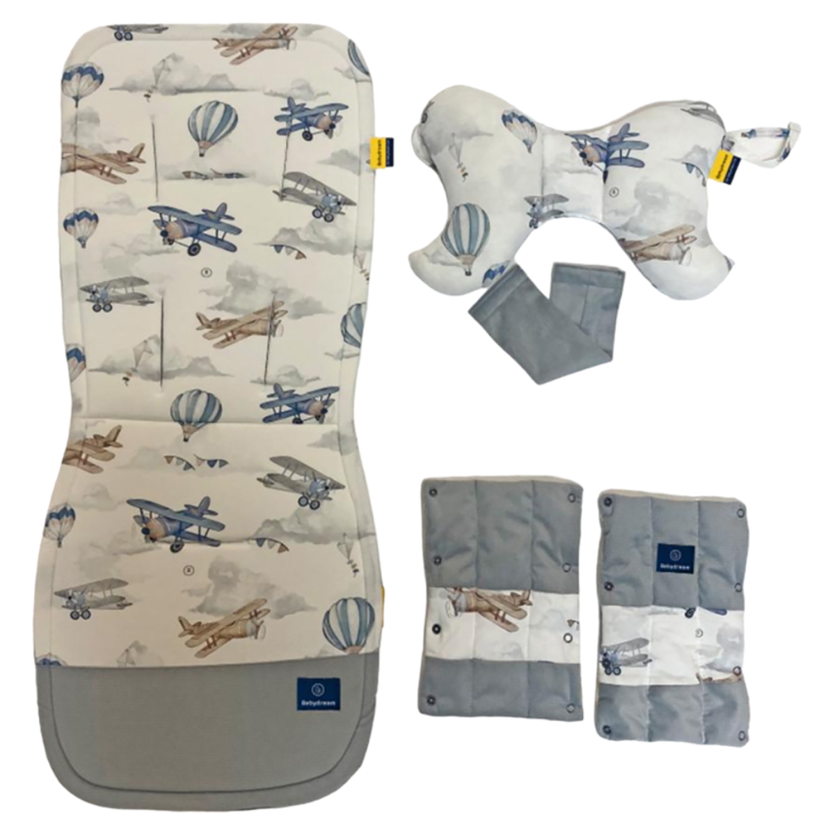 Babydream Double Sided Grey Stroller Pad Toddler, 0-2 Years