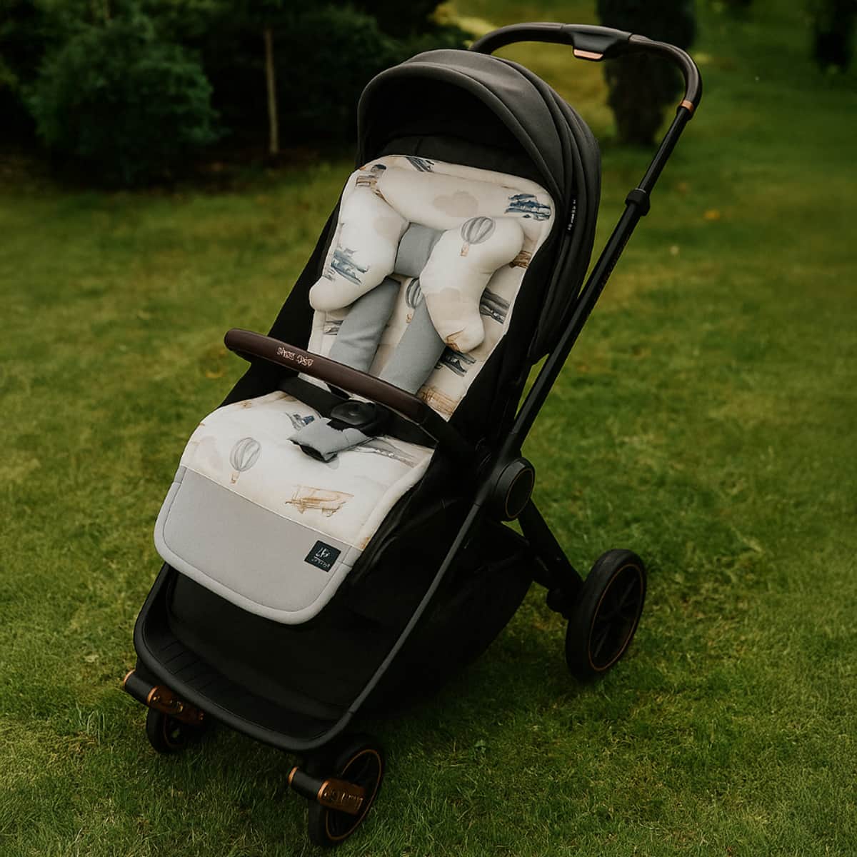 Babydream Double Sided Grey Stroller Pad Toddler, 0-2 Years