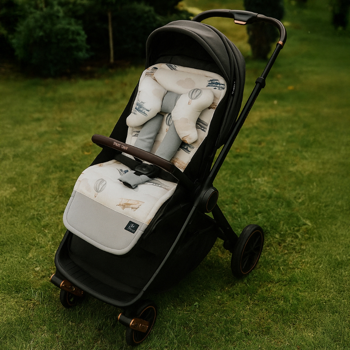 Babydream Double Sided Grey Stroller Pad Toddler, 0-2 Years