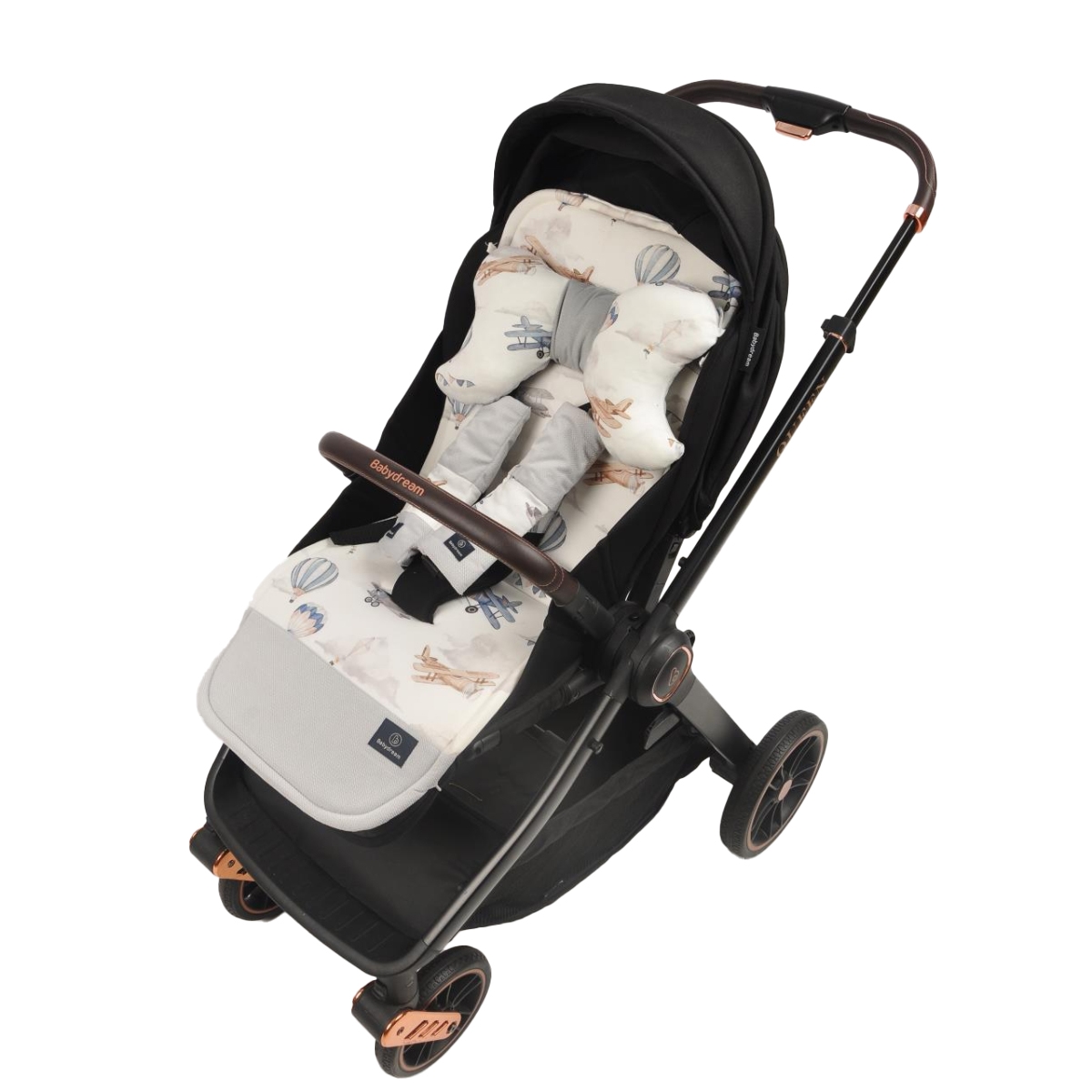 Babydream Double Sided Grey Stroller Pad Toddler, 0-2 Years