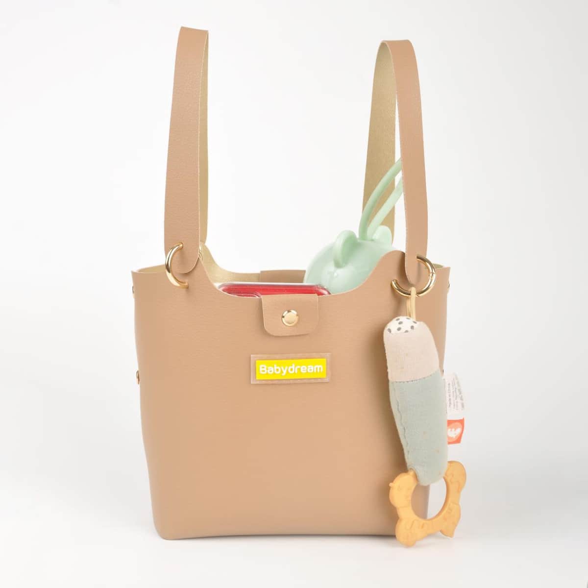 Babydream Leather Beige Diaper Handbag Unisex, 13+ Years