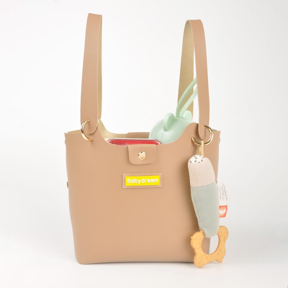 Babydream Leather Beige Diaper Handbag Unisex, 13+ Years