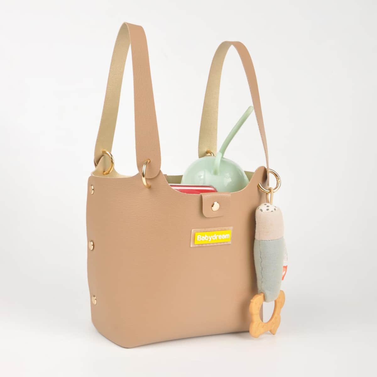 Babydream Leather Beige Diaper Handbag Unisex, 13+ Years