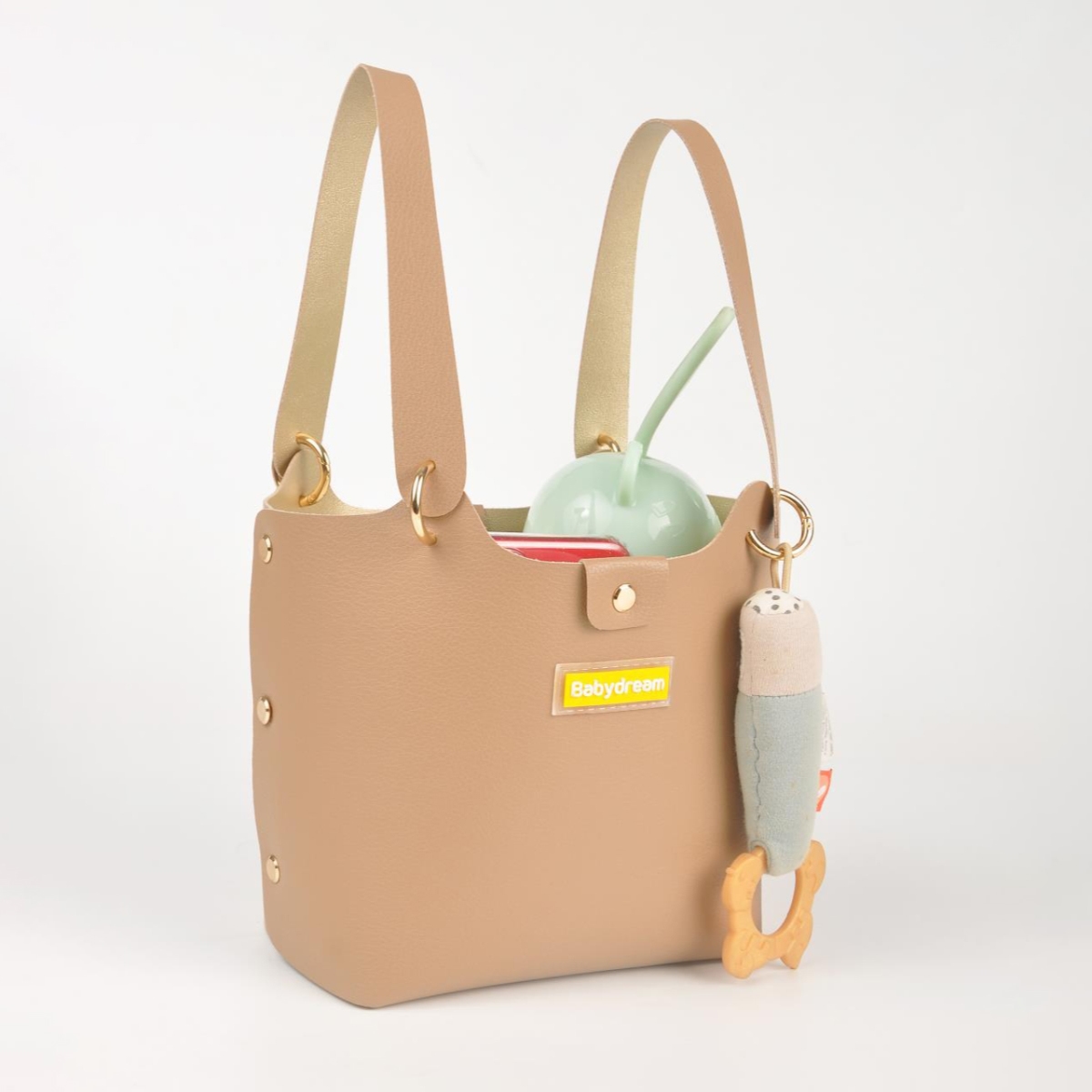 Babydream Leather Beige Diaper Handbag Unisex, 13+ Years