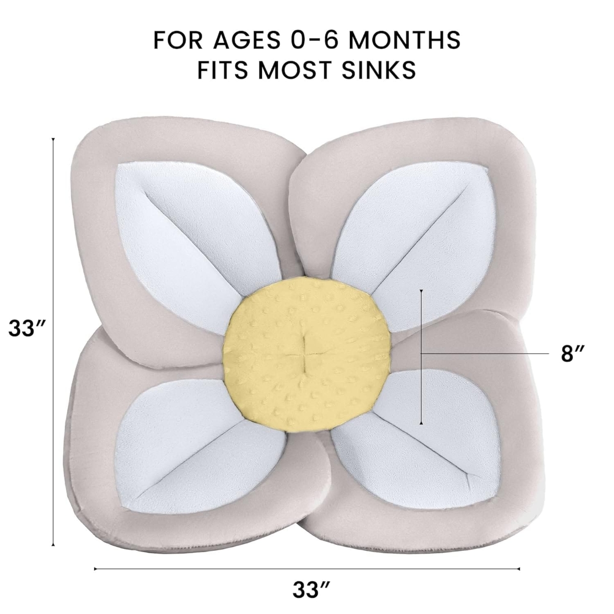 بيبي دريم إسفنجة استحمام بشكل لوتس رمادية للأطفال من عمر 0 إلى 2 سنة
