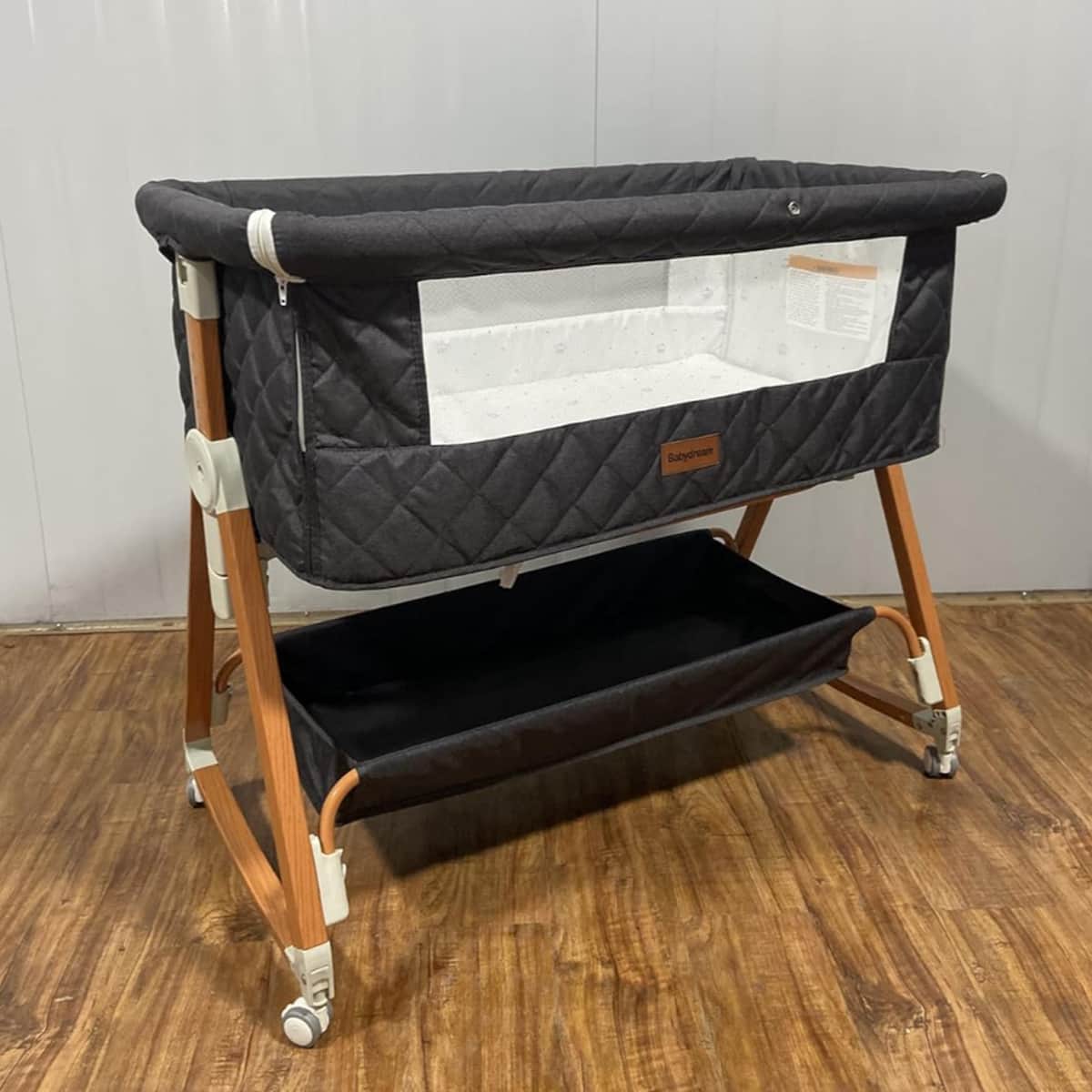 BabyDream Portable 6-Level Adjustable Height Crib Toddler, 0-2 Years