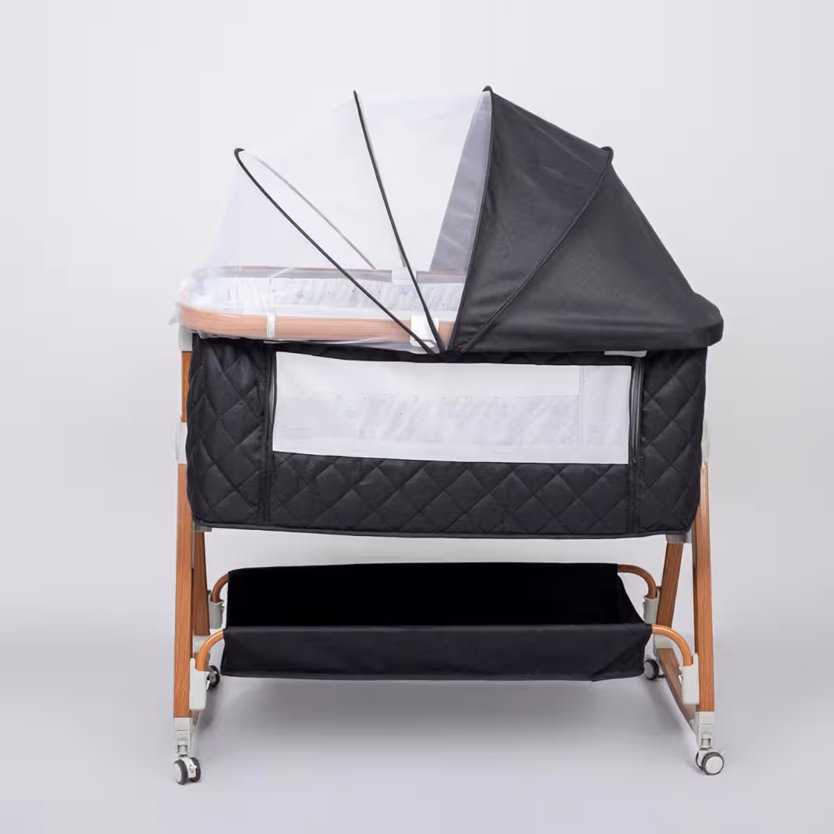 BabyDream Portable Deluxe 6-Level Adjustable Height Crib Toddler, 0-2 Years