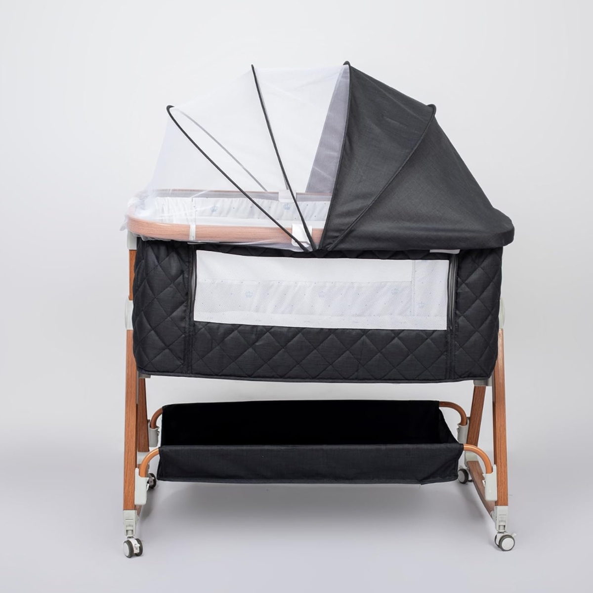 BabyDream Portable Deluxe 6-Level Adjustable Height Crib Toddler, 0-2 Years