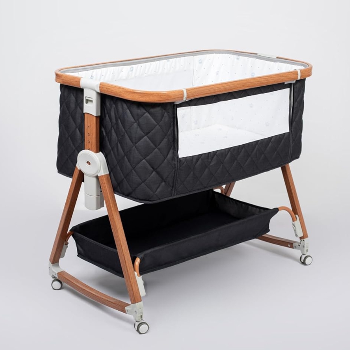 BabyDream Portable Deluxe 6-Level Adjustable Height Crib Toddler, 0-2 Years