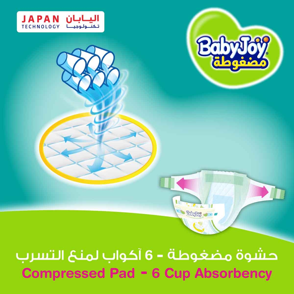 BabyJoy 10-Piece Size 4+ Large Plus 12-21 kg Compressed Diamond Pad Diapers