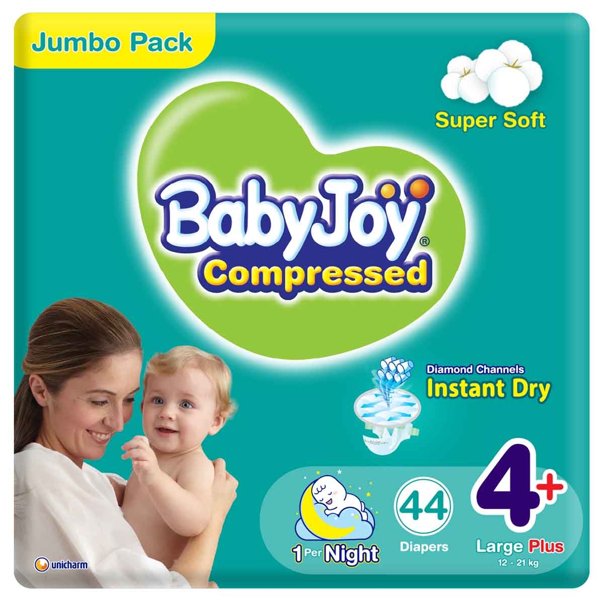 BabyJoy 40-Piece Size 5 Junior 14-23 kg Compressed Diamond Pad Diapers