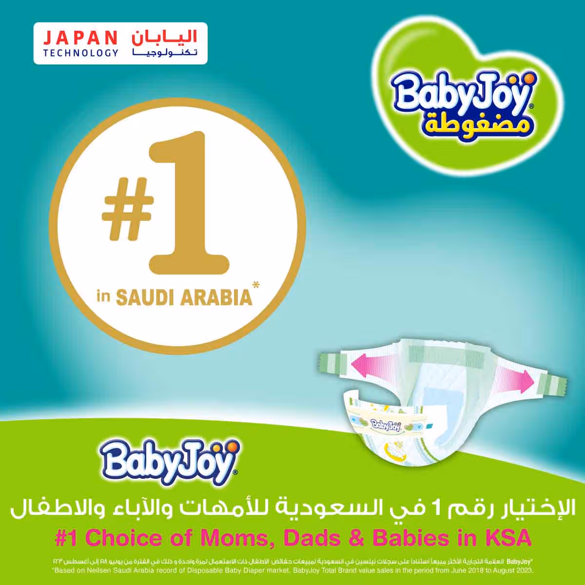BabyJoy 19-Piece Size 6 Junior XXL 16-25 kg Compressed Diamond Pad Diapers