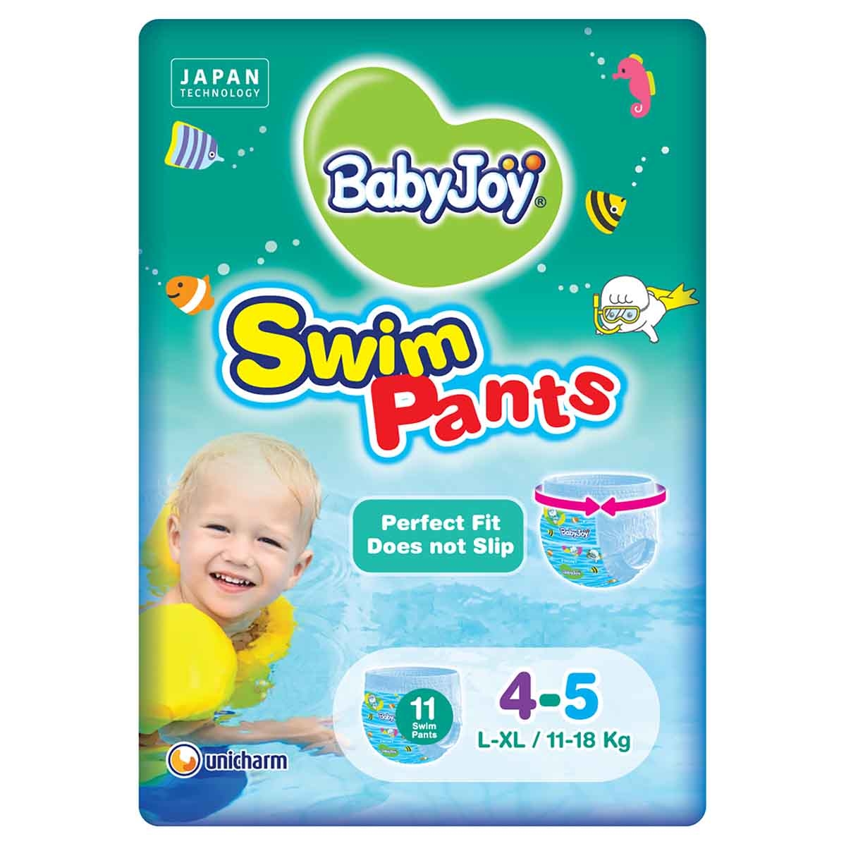 بيبي جوي حفاضات سباحة سروال مقاس 4-5 كبير–XL 11-18 كغ – 11 قطعة