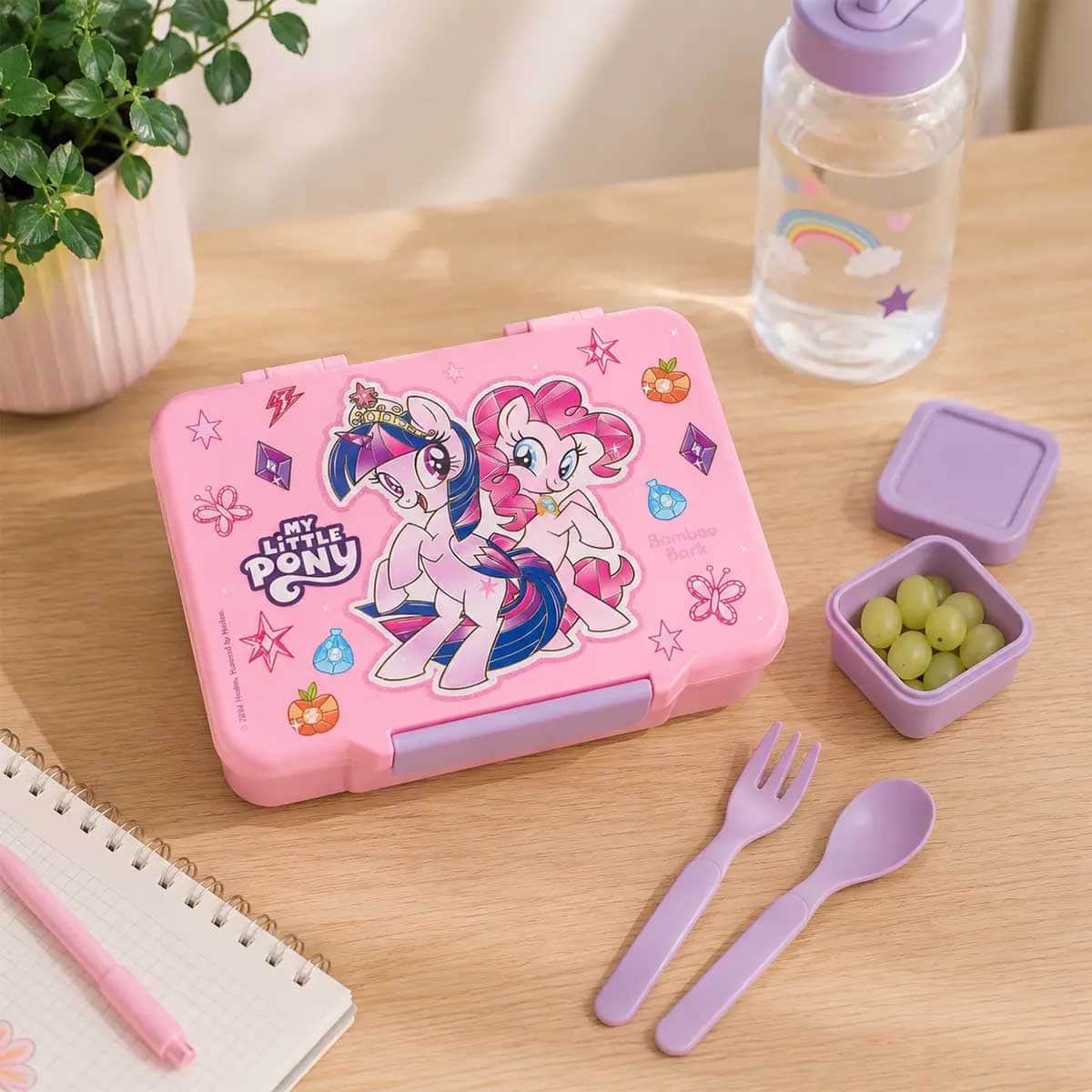 Bamboo Bark 1300ml My Little Pony 5-Compartment Bento Lunch Box with Cutlery