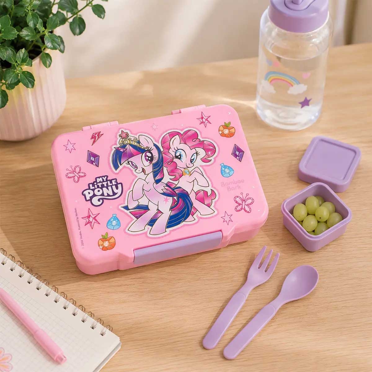 Bamboo Bark 1300ml My Little Pony 5-Compartment Bento Lunch Box with Cutlery