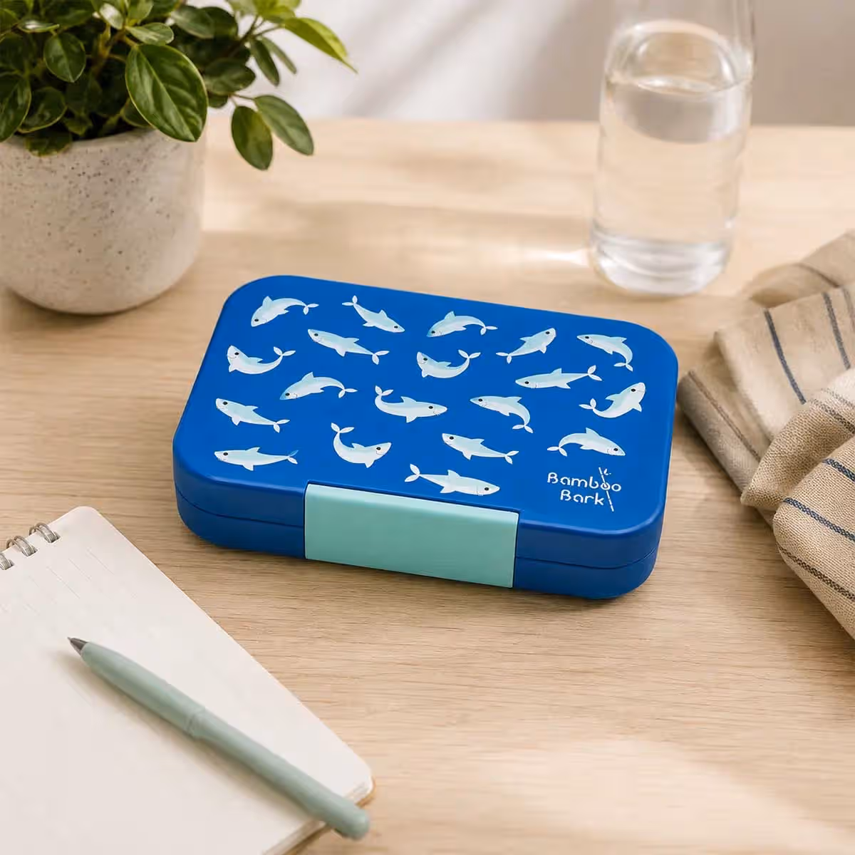 Bamboo Bark 760ml Blue Tritan Bento Lunch Box