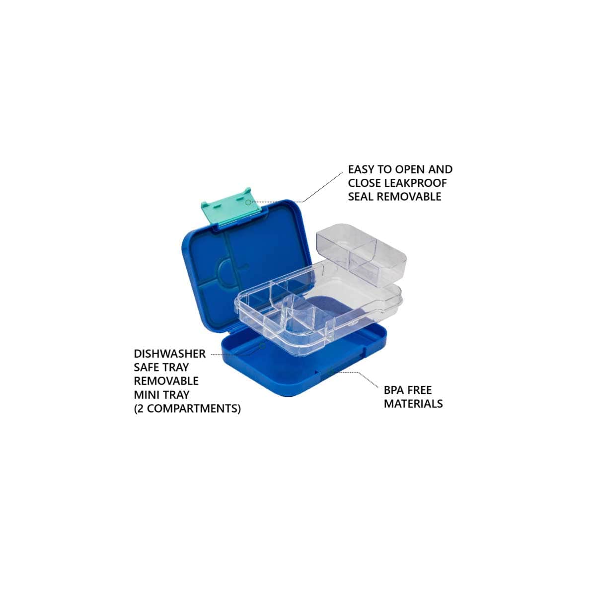 Bamboo Bark 760ml Blue Tritan Bento Lunch Box