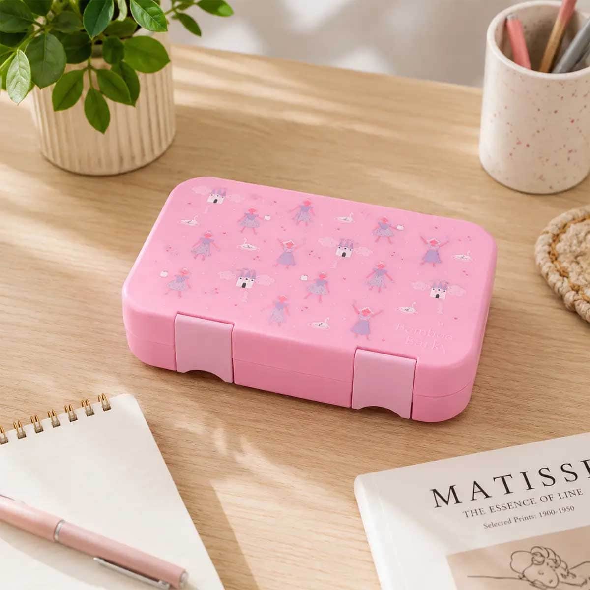 Bamboo Bark 760ml Pink Tritan Bento Lunch Box