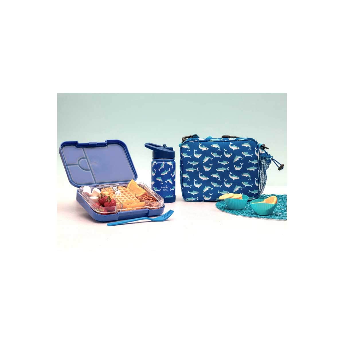 Bamboo Bark Blue 3-Way Insulated Lunch Bag