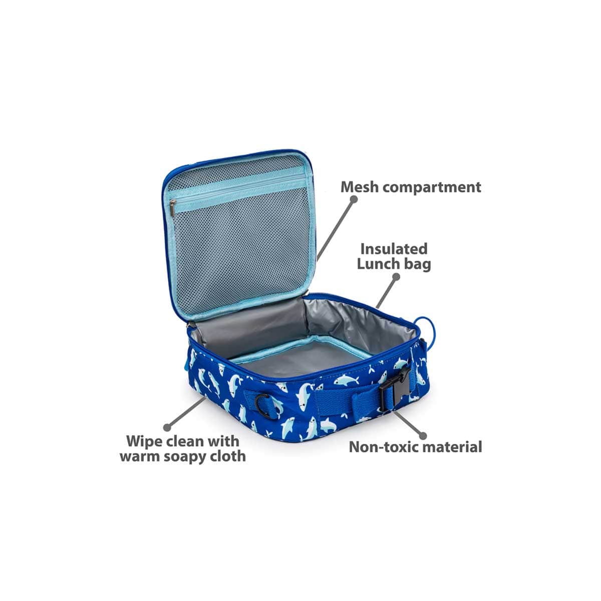 Bamboo Bark Blue 3-Way Insulated Lunch Bag