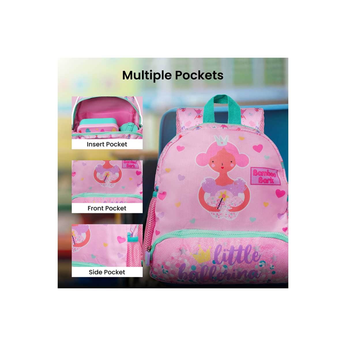 Bamboo Bark Little Ballerina Insulated Kids Backpack
