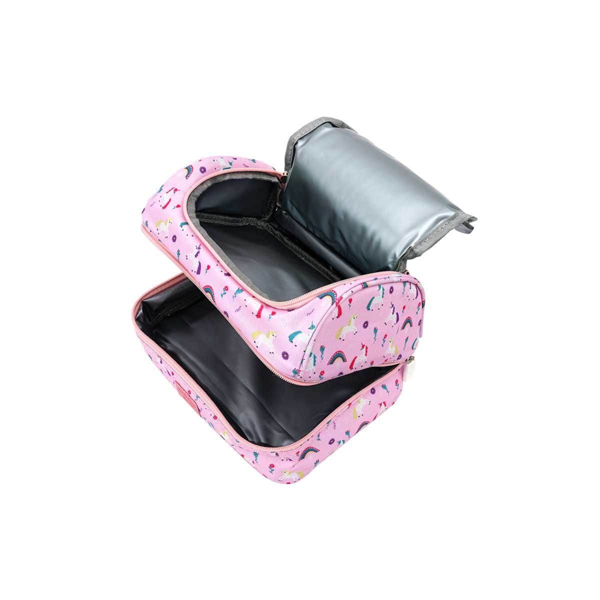 Bamboo Bark Pink Double Layer Insulated Lunch Bag