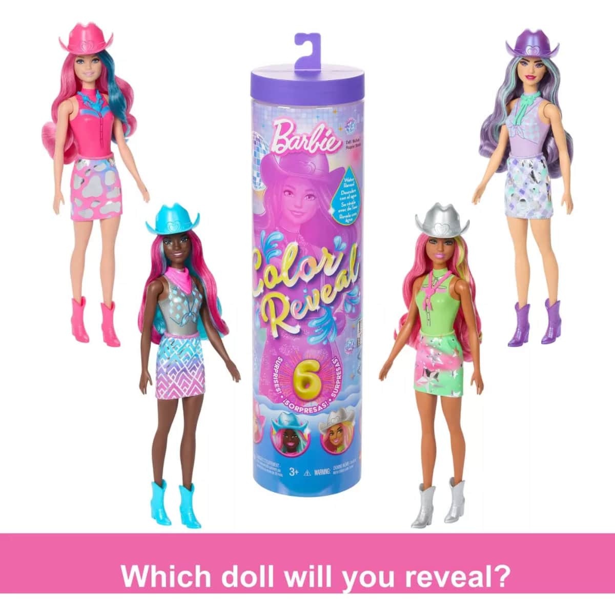 Barbie 11.5" Color Reveal Disco Star Series Surprise Fashion Doll Girls, 3-4 Years
