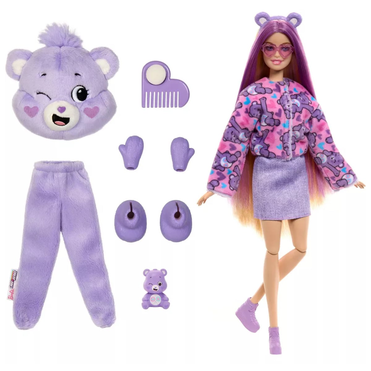 Barbie 11.5" Cutie Reveal Share Bear Plush Costume Fashion Doll Girls, 3-4 Years