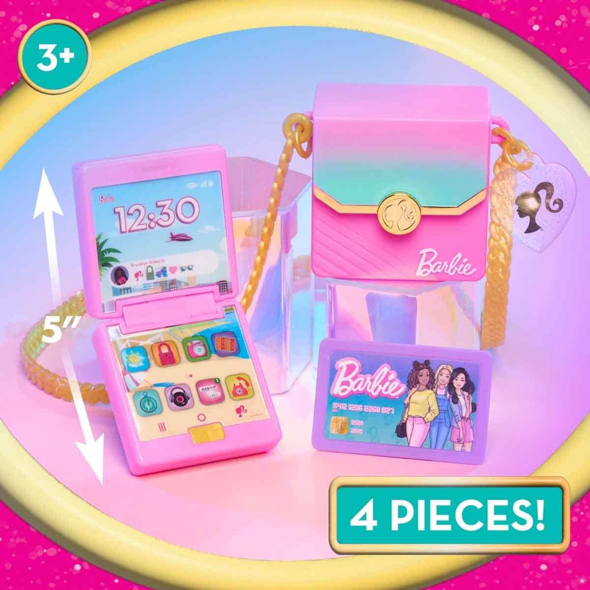 Barbie 4-Piece Trend Phone Interactive Toy Set Girls, 3-4 Years