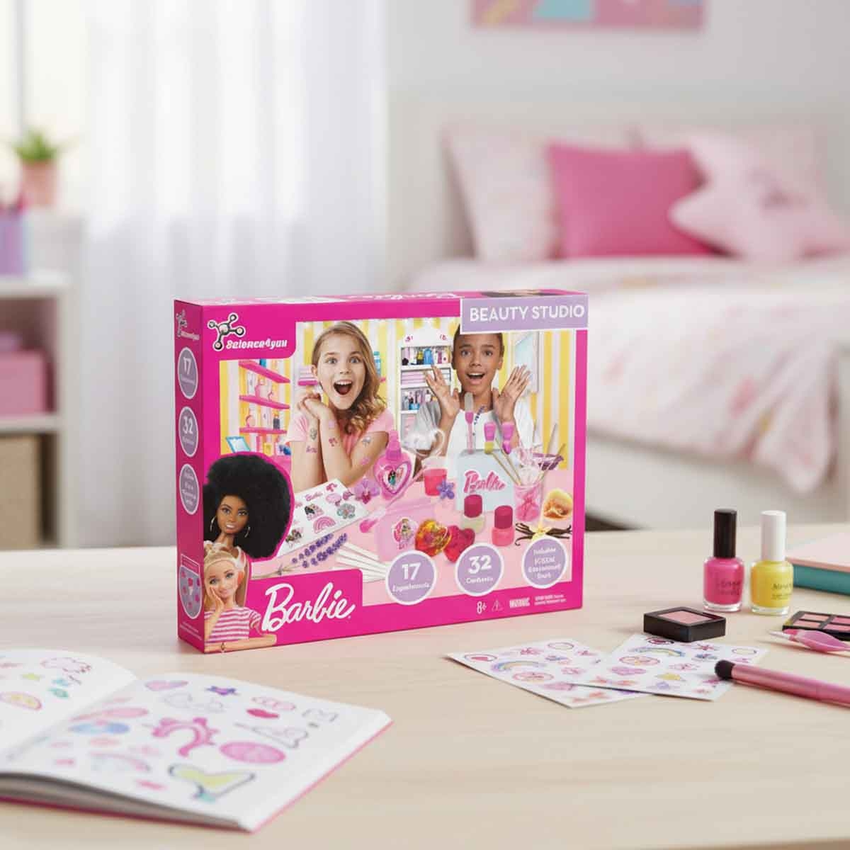 باربي مجموعة استوديو التجميل للبنات، 3-4 سنوات