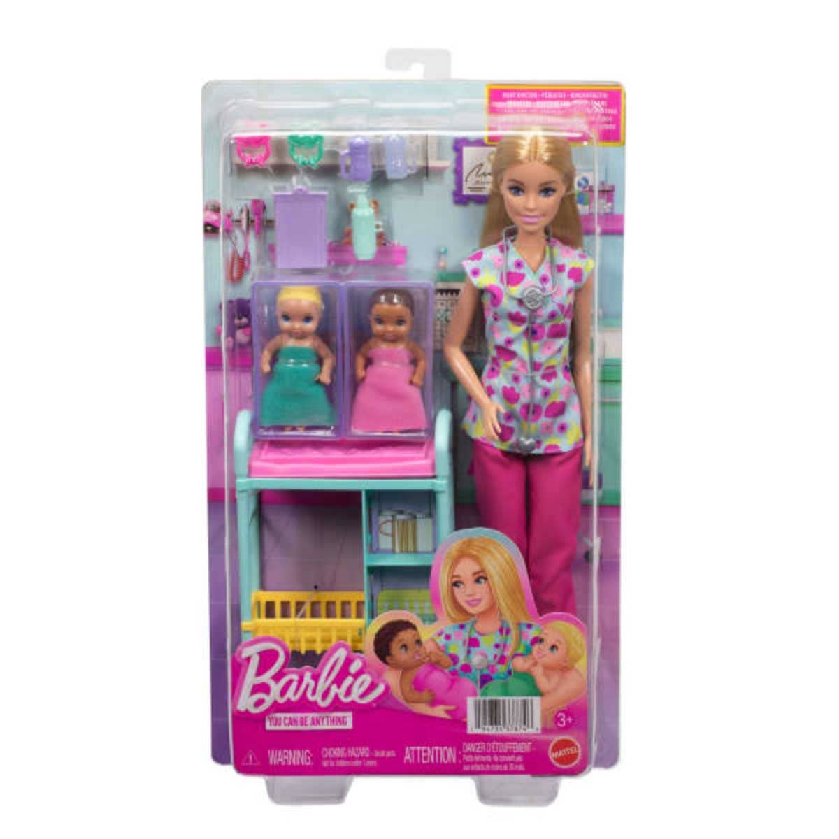 Barbie Blonde Baby Doctor Doll Playset Girls, 3-4 Years